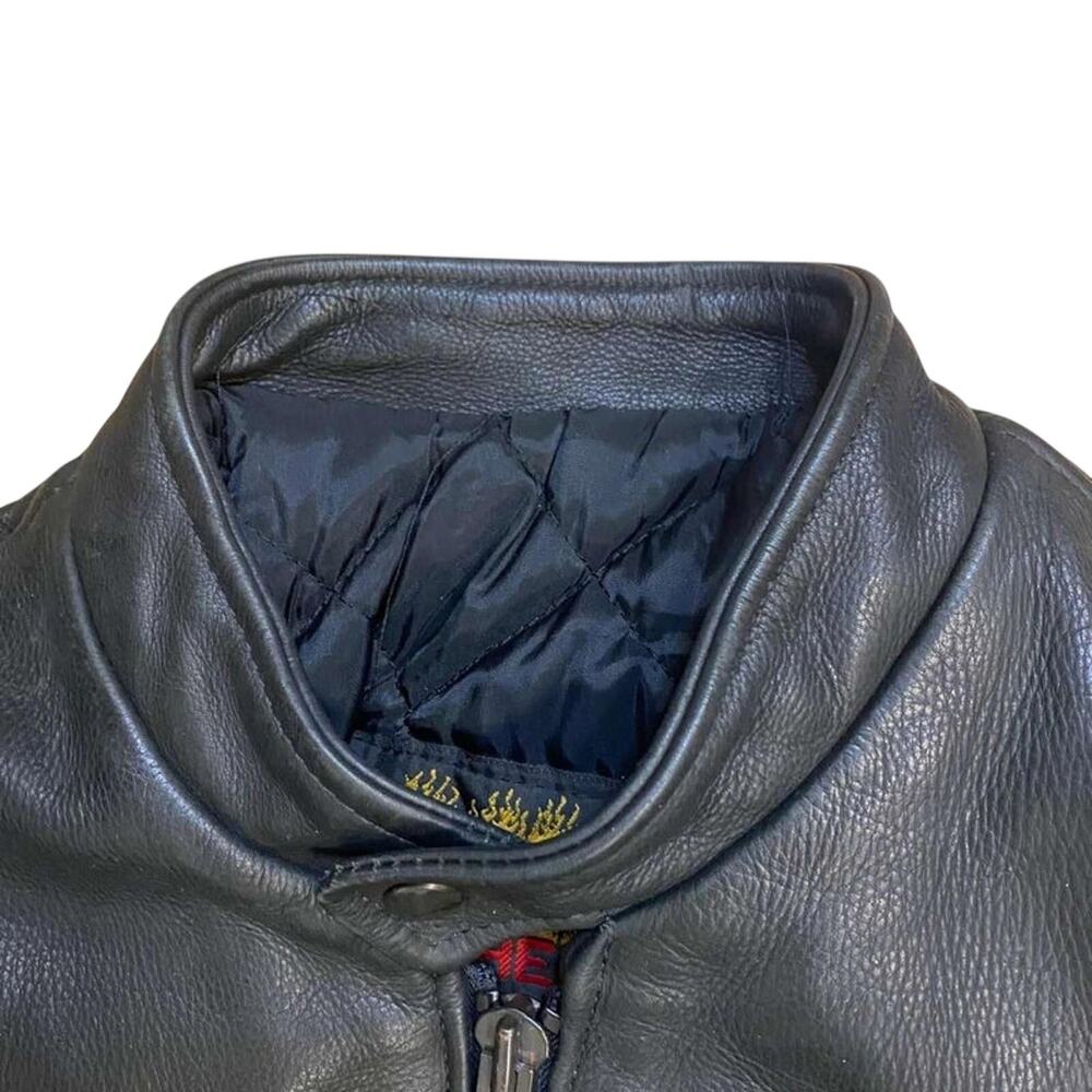 HOT Leathers Leather Biker Jacket Made in USA 1980’s Vintage M - Picture 3 of 9